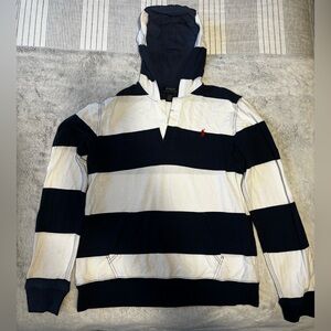 Polo by Ralph Lauren White and Blue Hooded Rugby Shirt | Boys 18/20